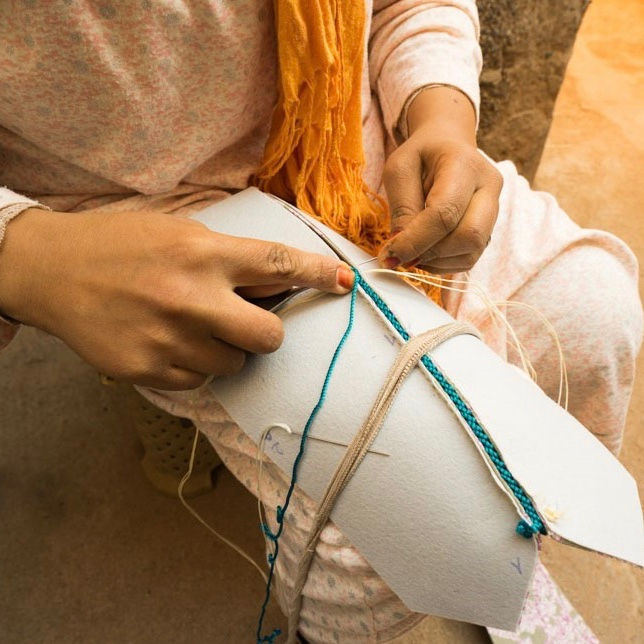 섬네일: 〔laRihla〕イカットのプフ/ウズベキスタン06