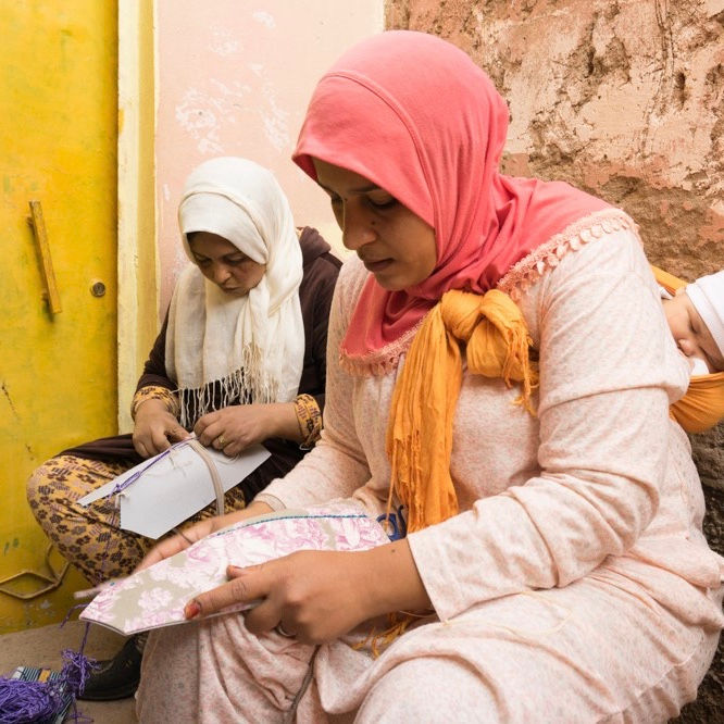 섬네일: 〔laRihla〕イカットのプフ/ウズベキスタン06