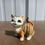 Thumbnail: Vintage green eye. tiger striped. ceramic cat