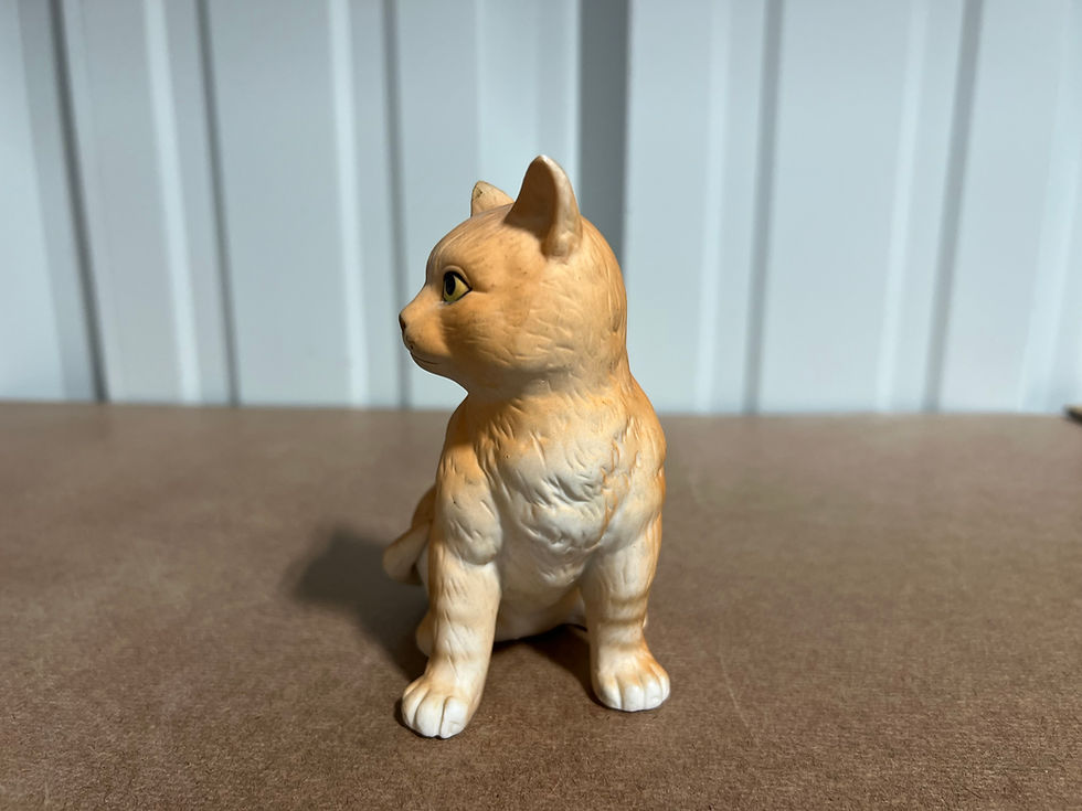 Thumbnail: Vintage Taiwan Orange Cat Figurine