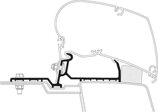 Markisenadapter für Renault Master G2 from 2010 für Dachmarkise Omnistor 6030