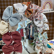 Barrettes pinces croco avec noeuds en tissus, plusieurs motifs