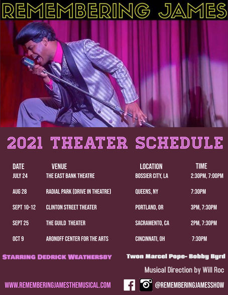 2021 Updated Theatrical and Concert Schedule
