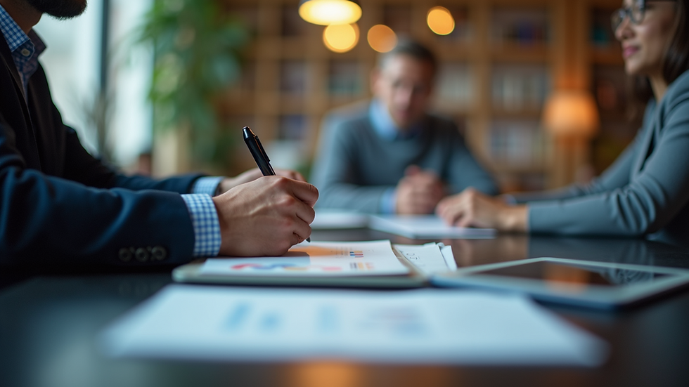 Close-up view of a digital marketing strategy meeting