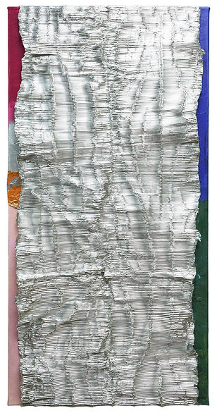 Ribbed Aluminum Wrap on Canvas II, 2025