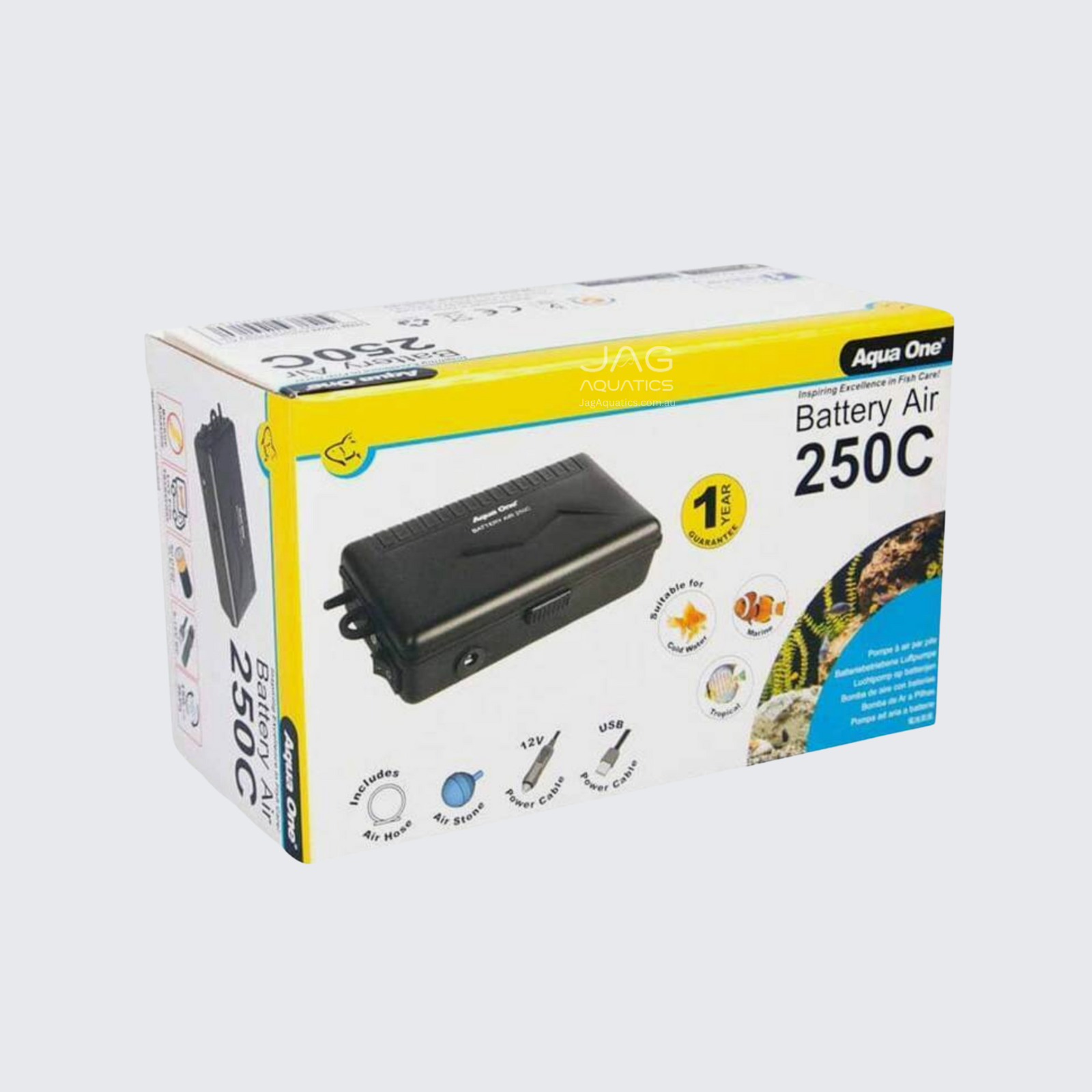 Aqua One Battery Air Pump 250C Cigarette Lighter & USB Connection