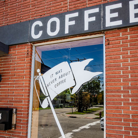 It was never about the coffee window sign.