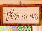 This is Us - Mission statement placard for Mini Spa VT and Blue Lotus Shop.