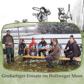 Aktion und Einsatz in Ihorst Landkreis Ammerland Stadt Westerstede, Naturschutzgebiet und Renaturierungsflächen im Hollweger Moor. Moorschutz, CO2 Speicher.