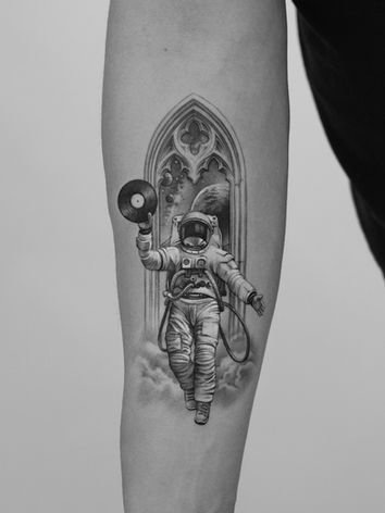 astronaut and music tattoo artist netherlands