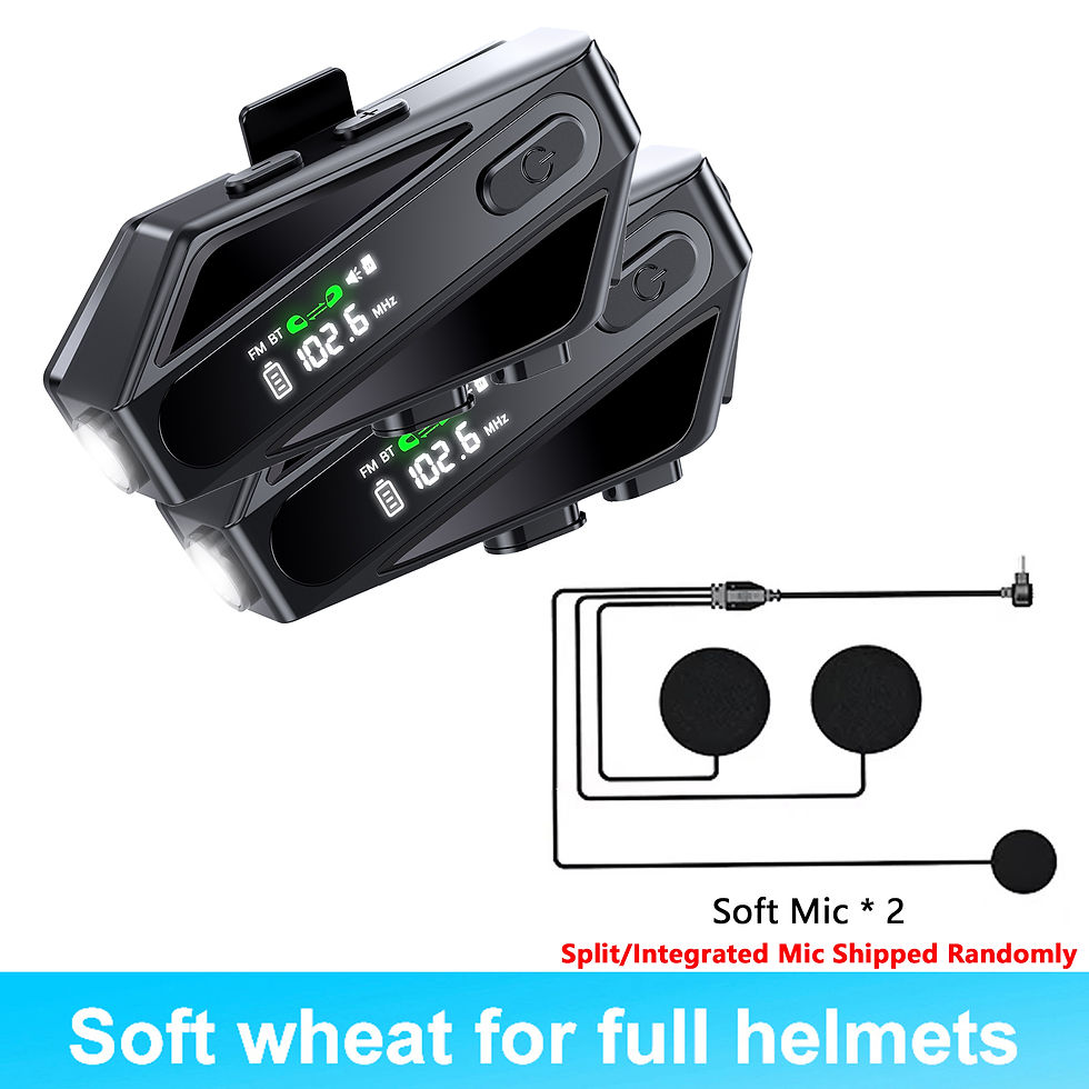 Miniatura: 1/2PC C6 Motorcycle Helmet Bluetooth Intercom Headset AI Distance Led Lighting F