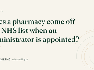 Does a pharmacy come off the NHS list when an administrator is appointed?