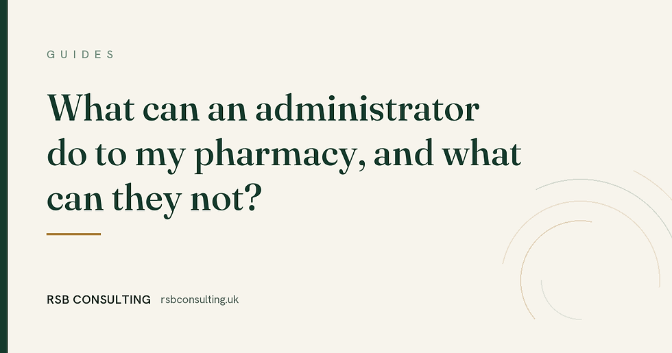 What can an administrator do to my pharmacy, and what can they not?