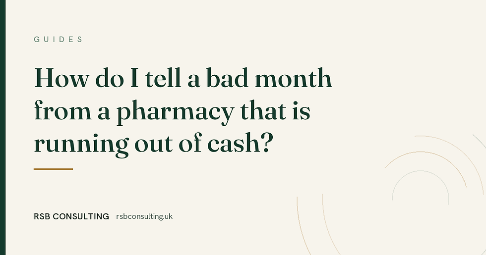 How do I tell a bad month from a pharmacy that is running out of cash?