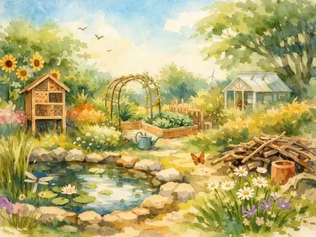 Immagine ideale di un giardino sostenibile