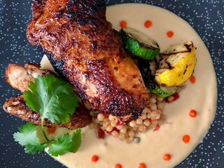 Pomegranate Glazed Cornish Game Hen