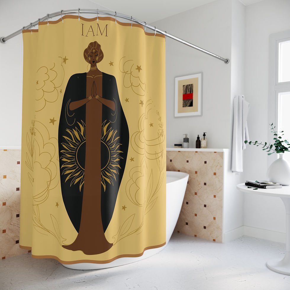 Thumbnail: Golden Goddess Shower Curtain, Unique Gift for Self-Love, I AM Design