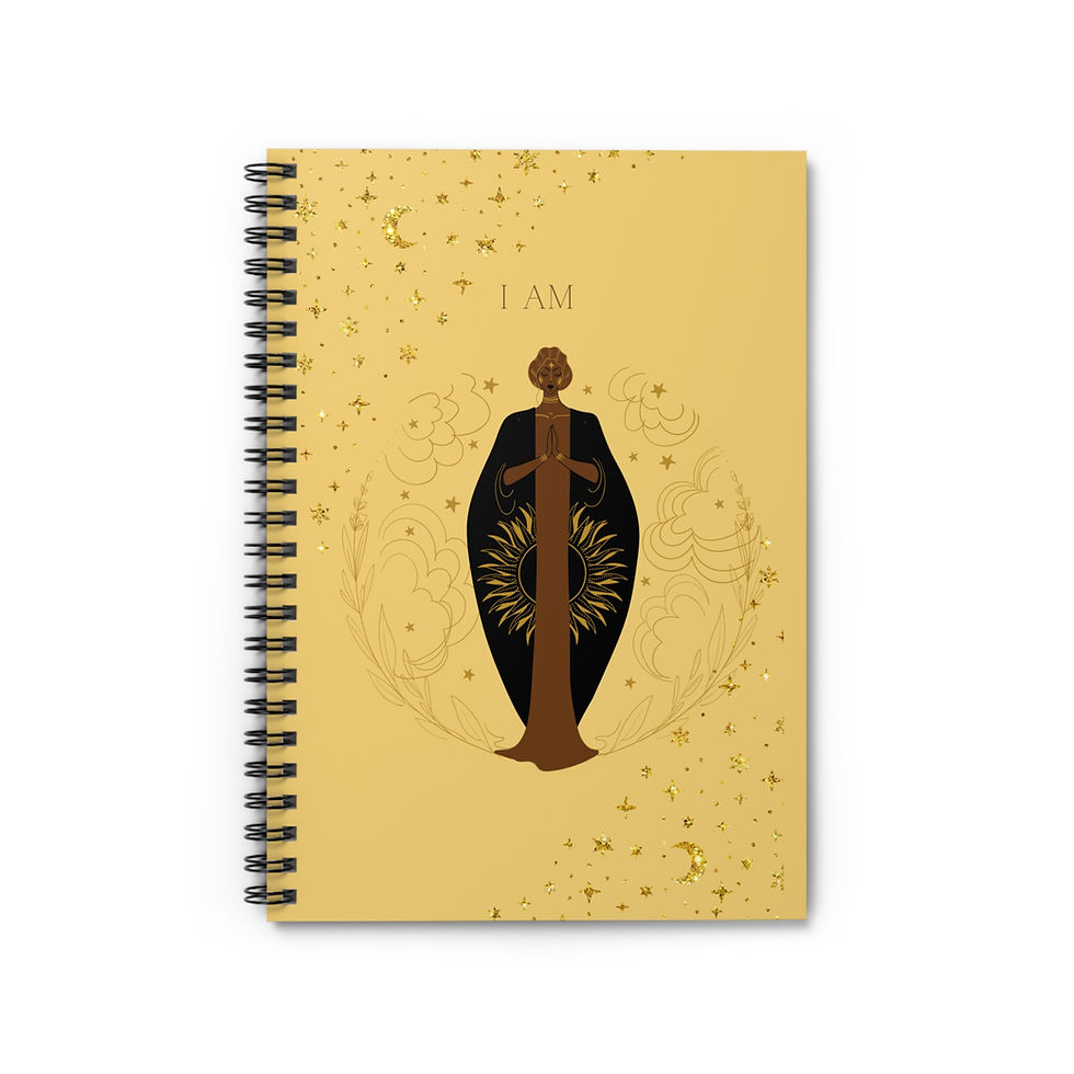 Golden Goddess Spiral Notebook / Ruled Lines Mindfulness   