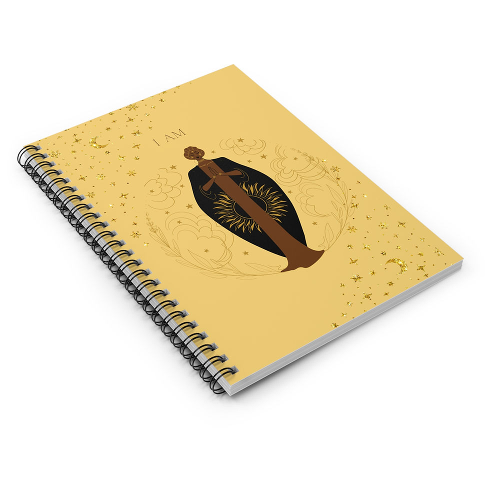 Thumbnail: Golden Goddess Spiral Notebook / Ruled Lines Mindfulness   