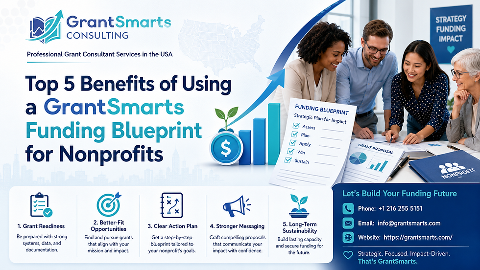 Top 5 Benefits of Using a GrantSmarts Funding Blueprint for Nonprofits