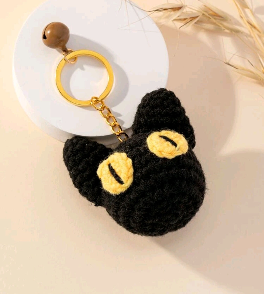 Black Cat Crochet Keychain 🐈‍⬛️
