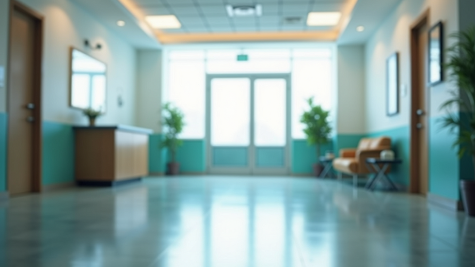 Close-up view of a clean and organized care facility reception area