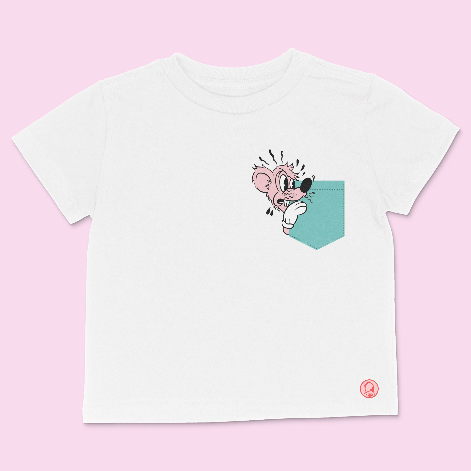 "NOSEY MOUSE" KIDS TEE_WHITE