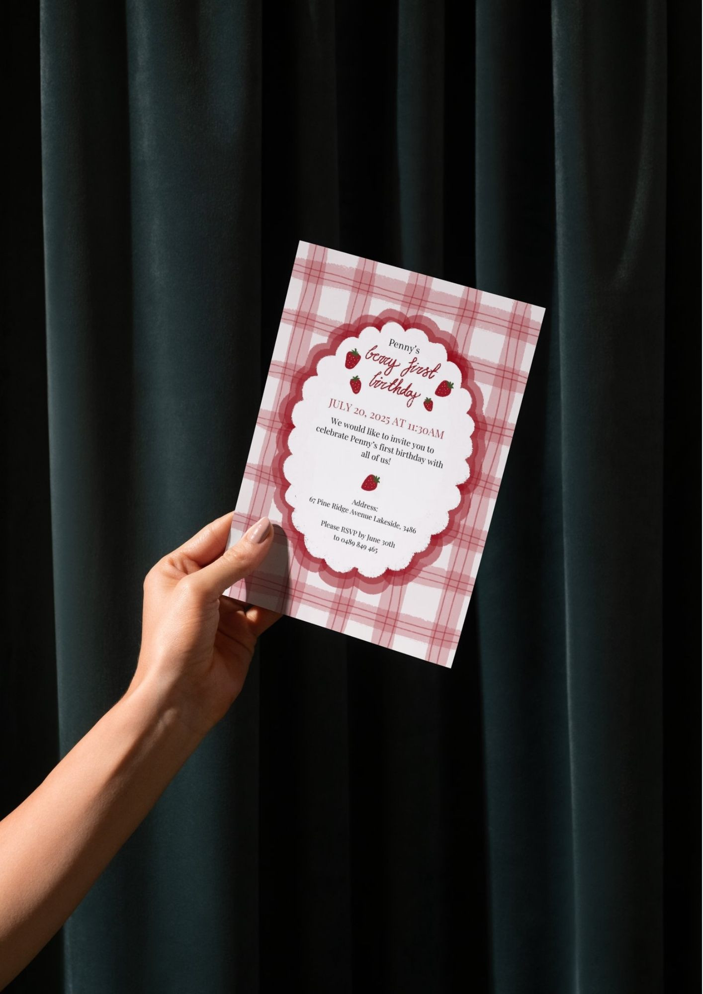 Berry First Birthday - Invite Template