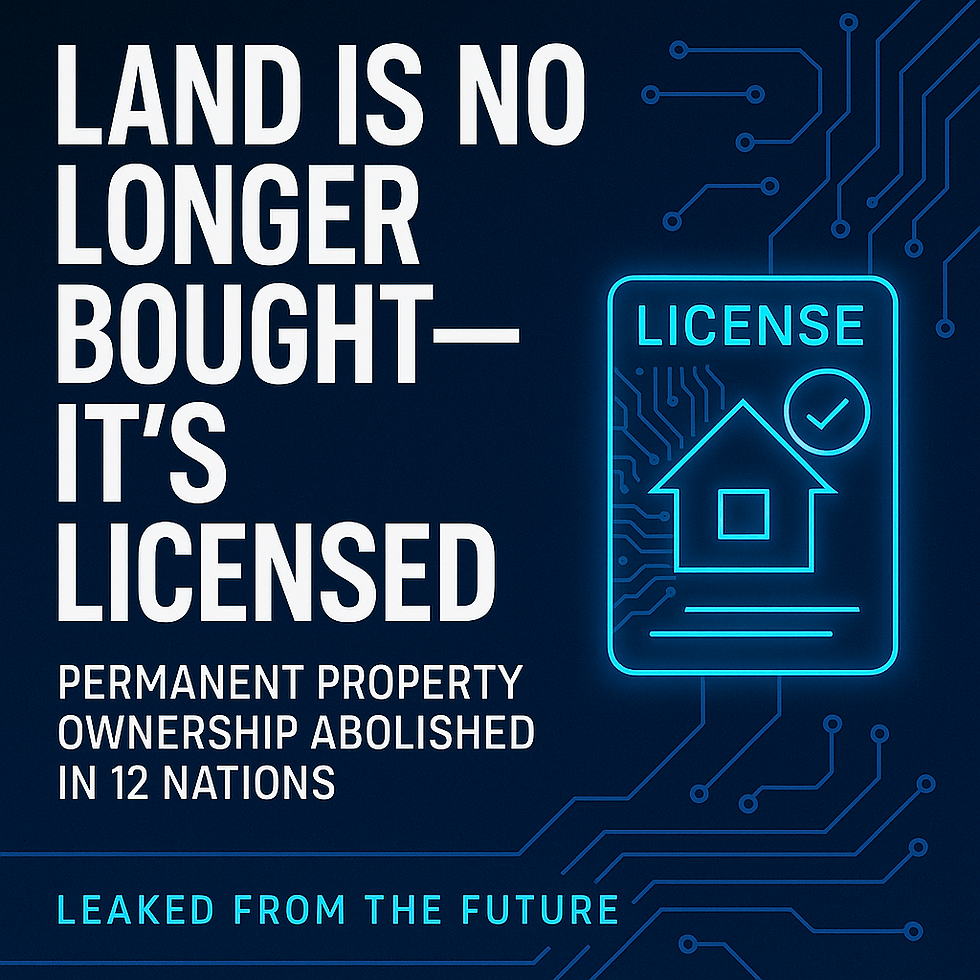 You don’t own land. You are licensed to inhabit it — temporarily, sustainably, intelligently.