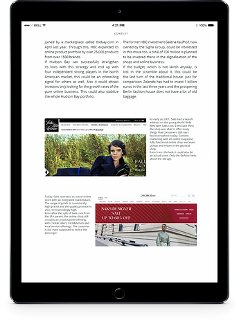 Tablet with a e magazine