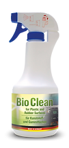 bio clean plastik ve lastik temizleyici Tüm lastik ve plastik yüzeyleri derinlemesine temizler. Bu ürün cilde zarar vermez ve temizlenen yüzeyde koruyucu bir tabaka bırakır. Uygulama: Kullanılacak yüzeye eşit miktarda püskürtün. 1 dk bekleyin ve yumuşak sünger ile kirlilikleri temizleyin. Yumuşak bir bezle tekrar silin.