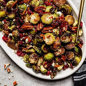 Roasted Brussel Sprouts Cranberry Bacon