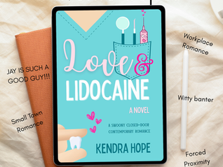 Infographic of Love & Lidocaine cover with tropes associated with the story
