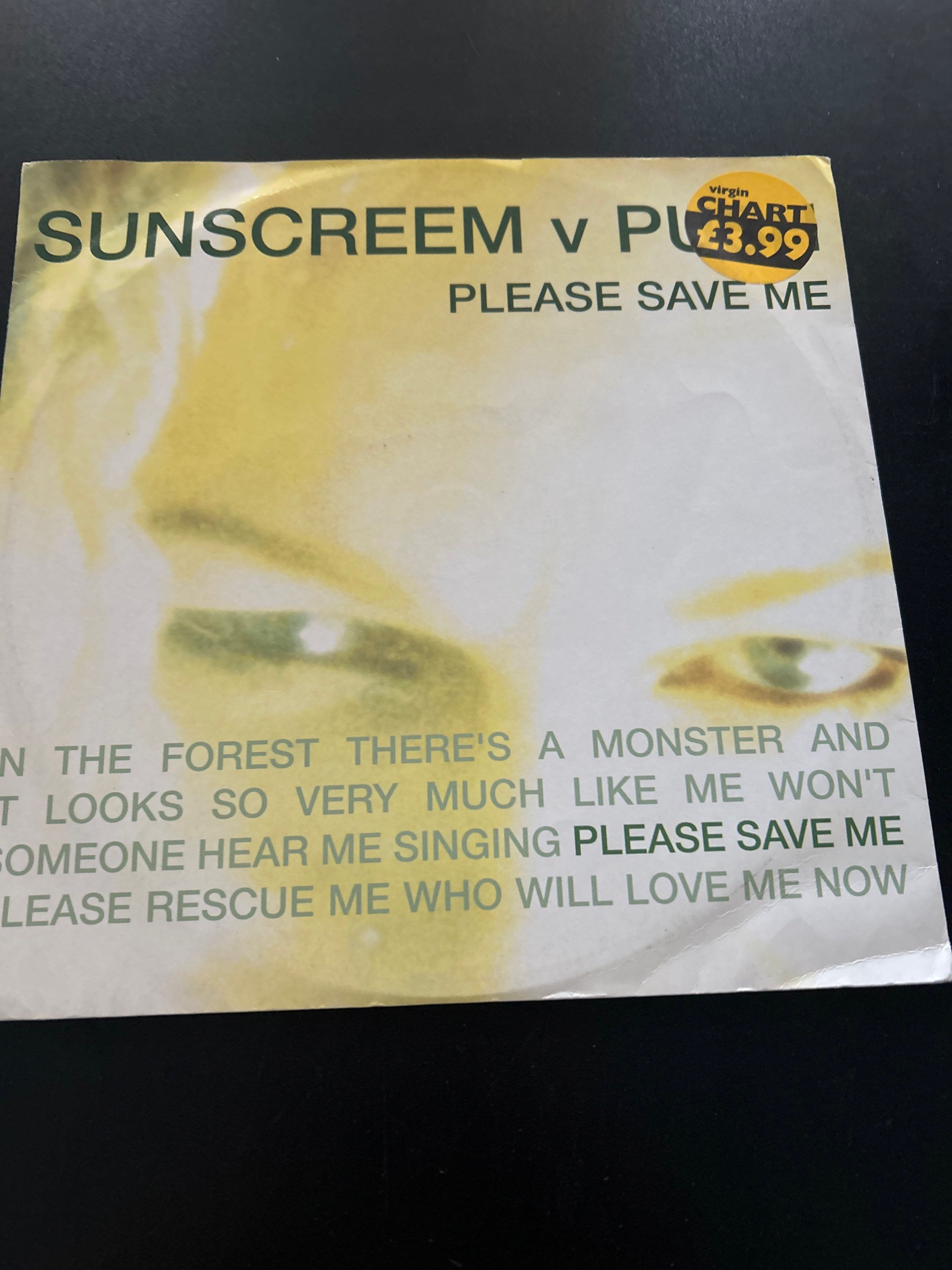 Sunscreen - please Save Me - VG+/VG+