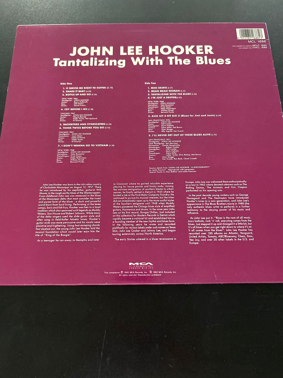 Thumbnail: John Lee Hooker - Tantalizing With The Blues -EX/EX