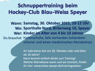 Schnuppertraining am 30.10.2021