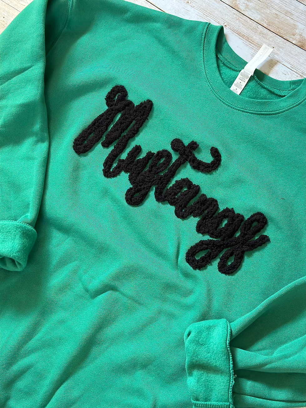 Thumbnail: School Mascot Yarn Embroidered Sweatshirt