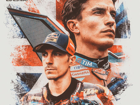 Sosok 3 pembalap di dalam poster resmi MotoGP Inggris 2025