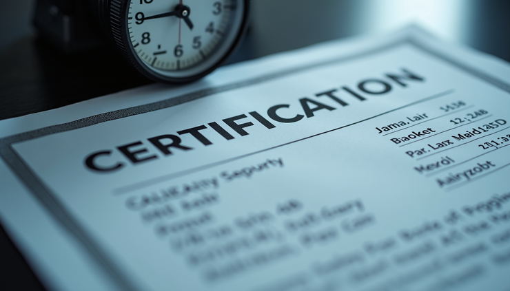Close-up view of a calibration certificate showing measurement data and instrument details