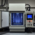 Eye-level view of a large industrial burn-in oven with electronic components inside