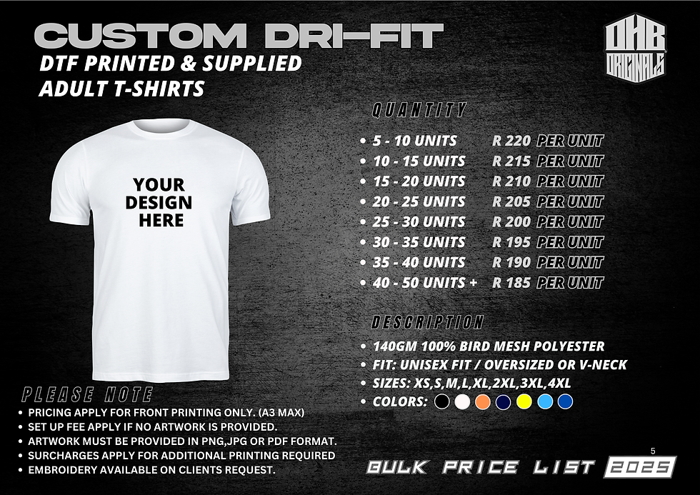 CUSTOM DRI-FIT T-SHIRTS