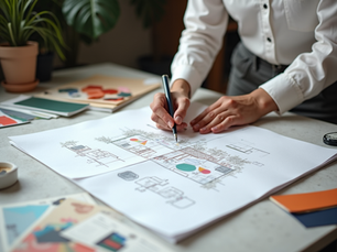 An architect working on a plan