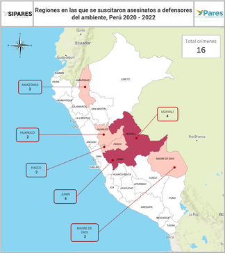 Líderes ambientales asesinados/as entre enero y abril 2022