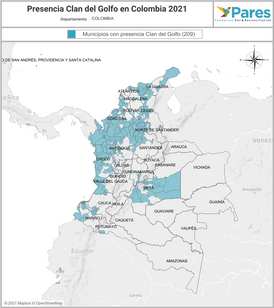 Presencia Clan del Golfo en Colombia 2021