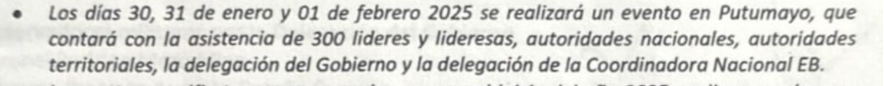 Fuente: Extracto de la agenda de negociación acordada entre el Gobierno Nacional y los Comandos de Frontera.
