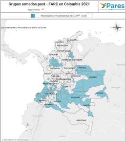Grupos armados post - FARC en Colombia 2021