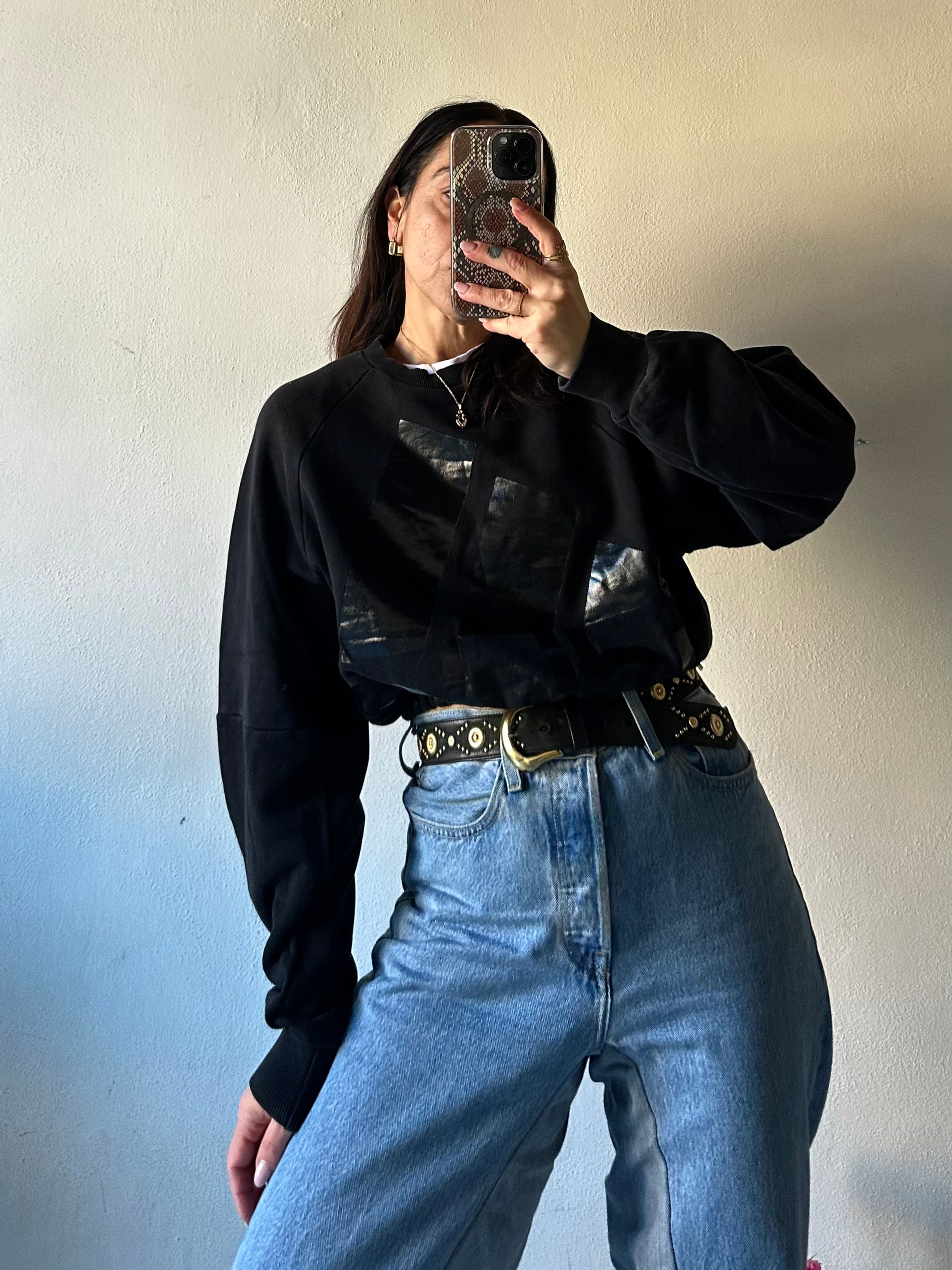 Adidas black crewneck