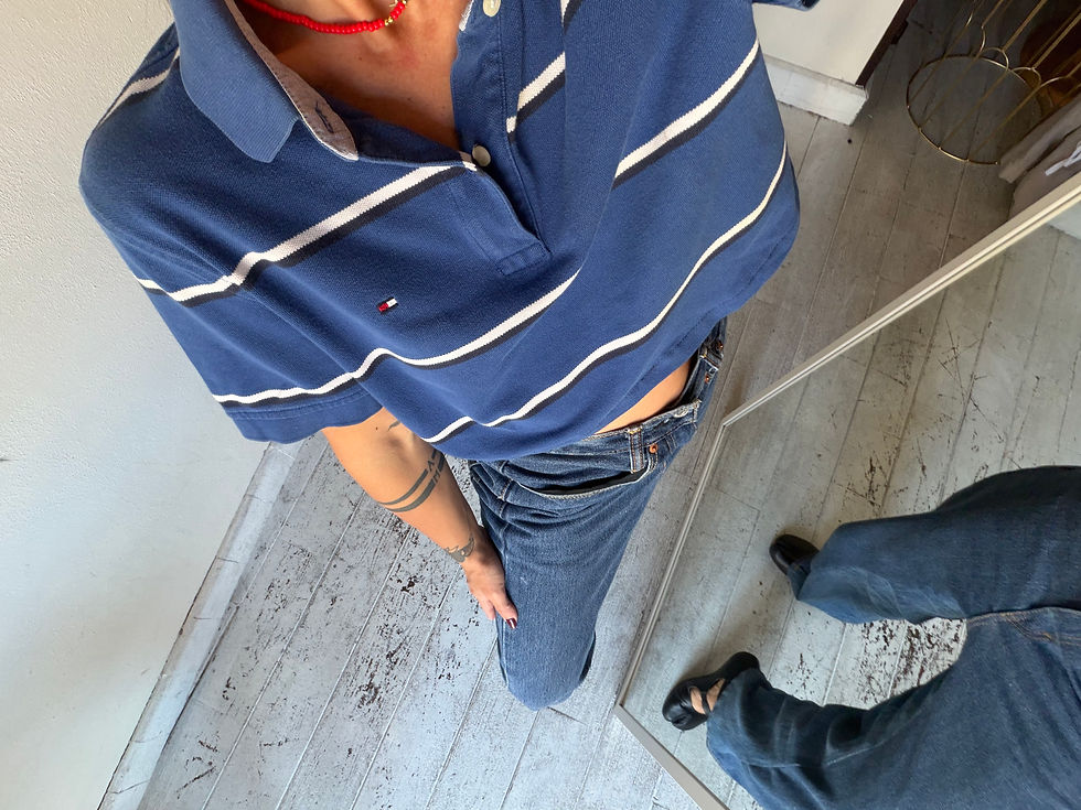 Miniatura: Tommy Hilfiger stripes crop polo