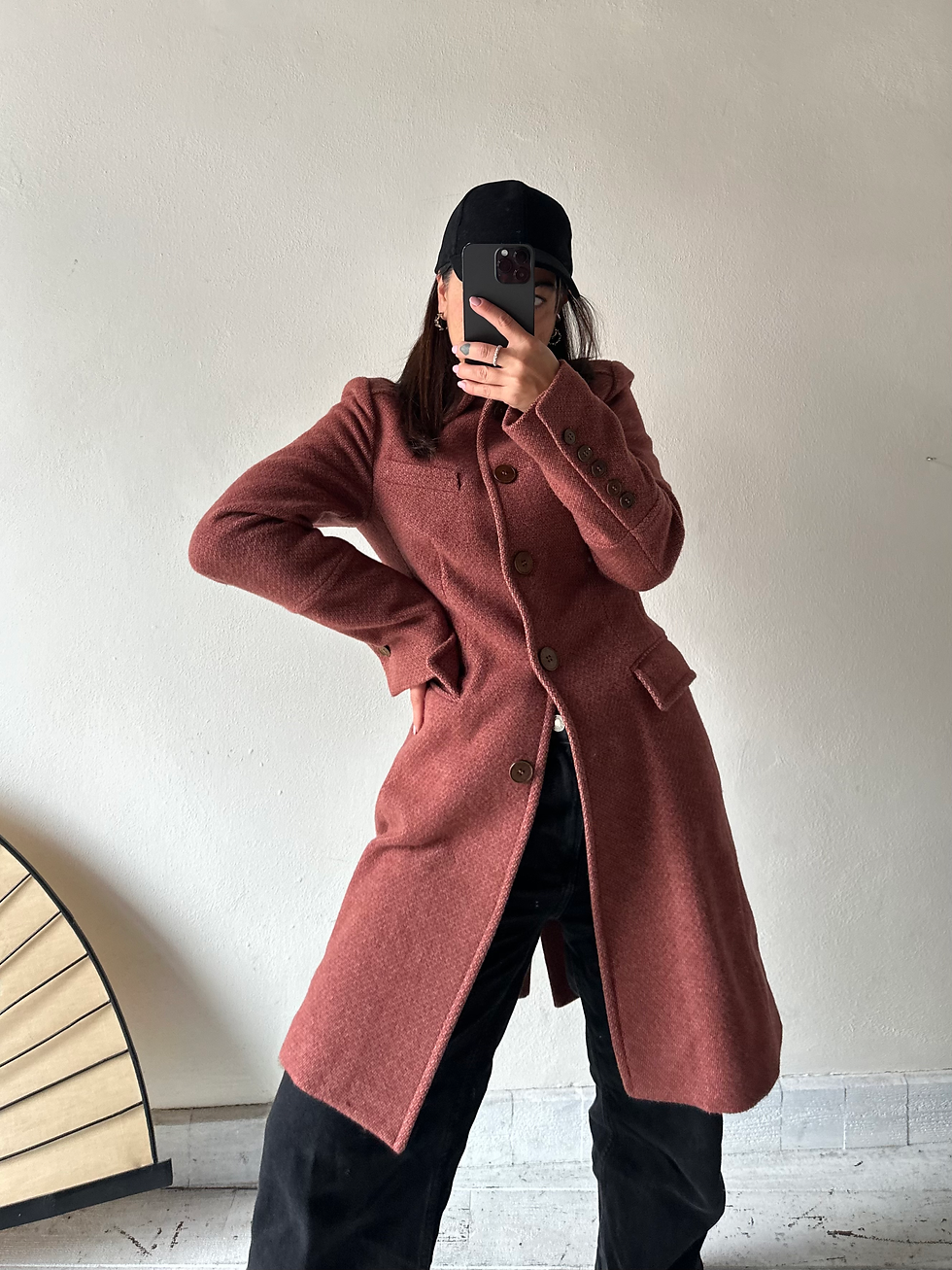 Miniatura: Y2k old rose wool coat