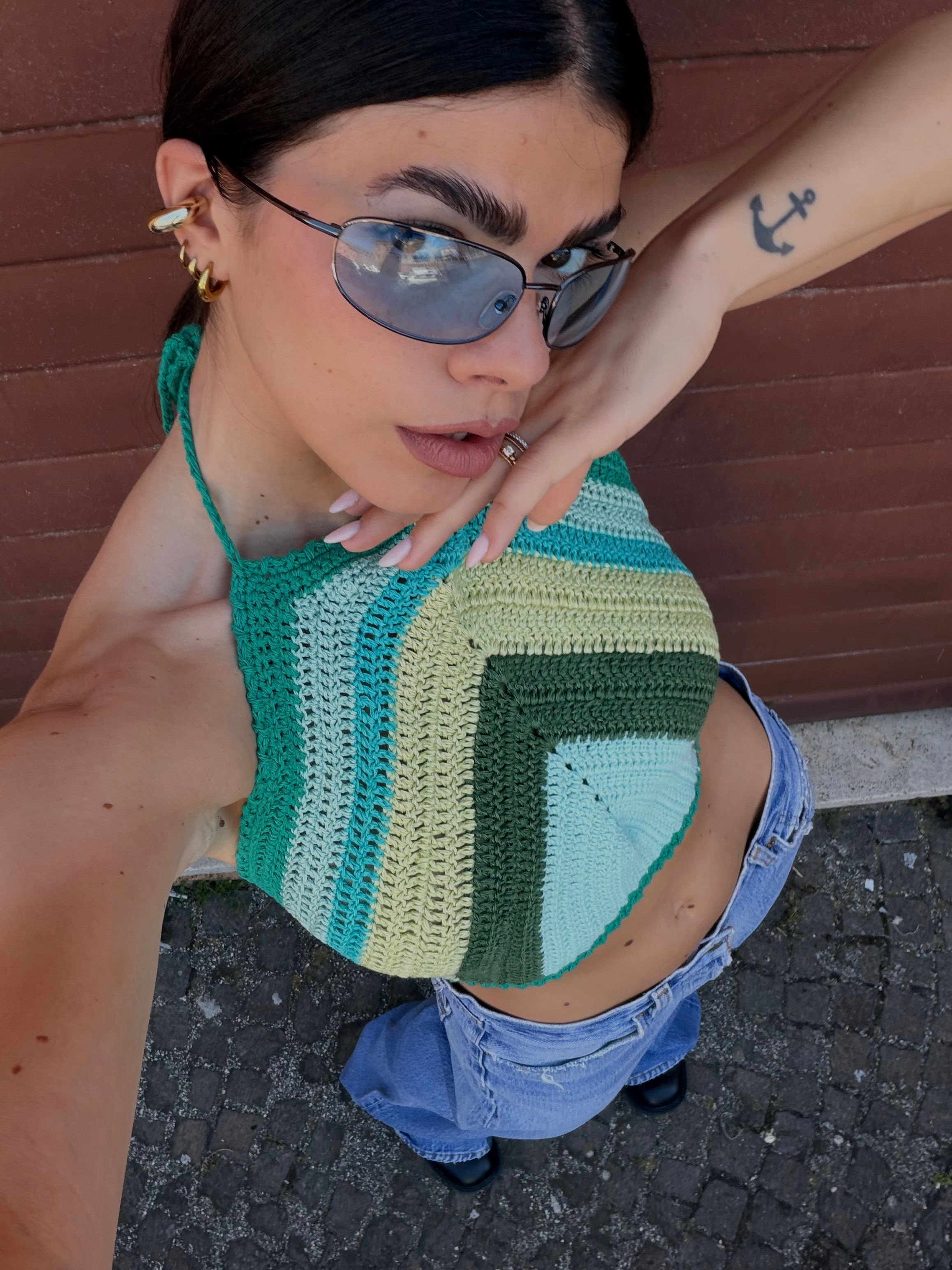 Cystal blue sunglasses